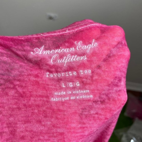 American Eagle Women's‎ L Hot Pink Long Sleeve Burnout Sheer Top - Picture 3 of 6